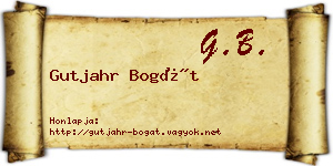 Gutjahr Bogát névjegykártya